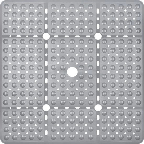 Matte quadrata XL anti-slip e rapido asciugamento - 70 x 70 cm - con fori di scarico e fondo grigio anti-scivolo
