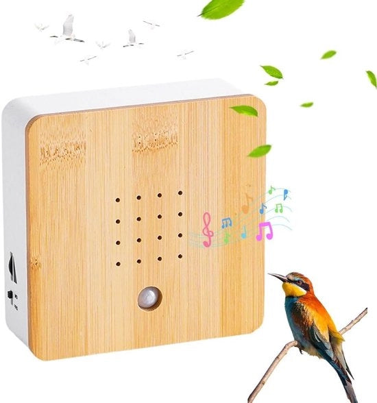 Sistema di Attivazione del Canto degli Uccelli con Sensore di Movimento e Suoni Naturali - Canto degli Uccelli e Suoni di Bosco - Supporto per Parete Incluso