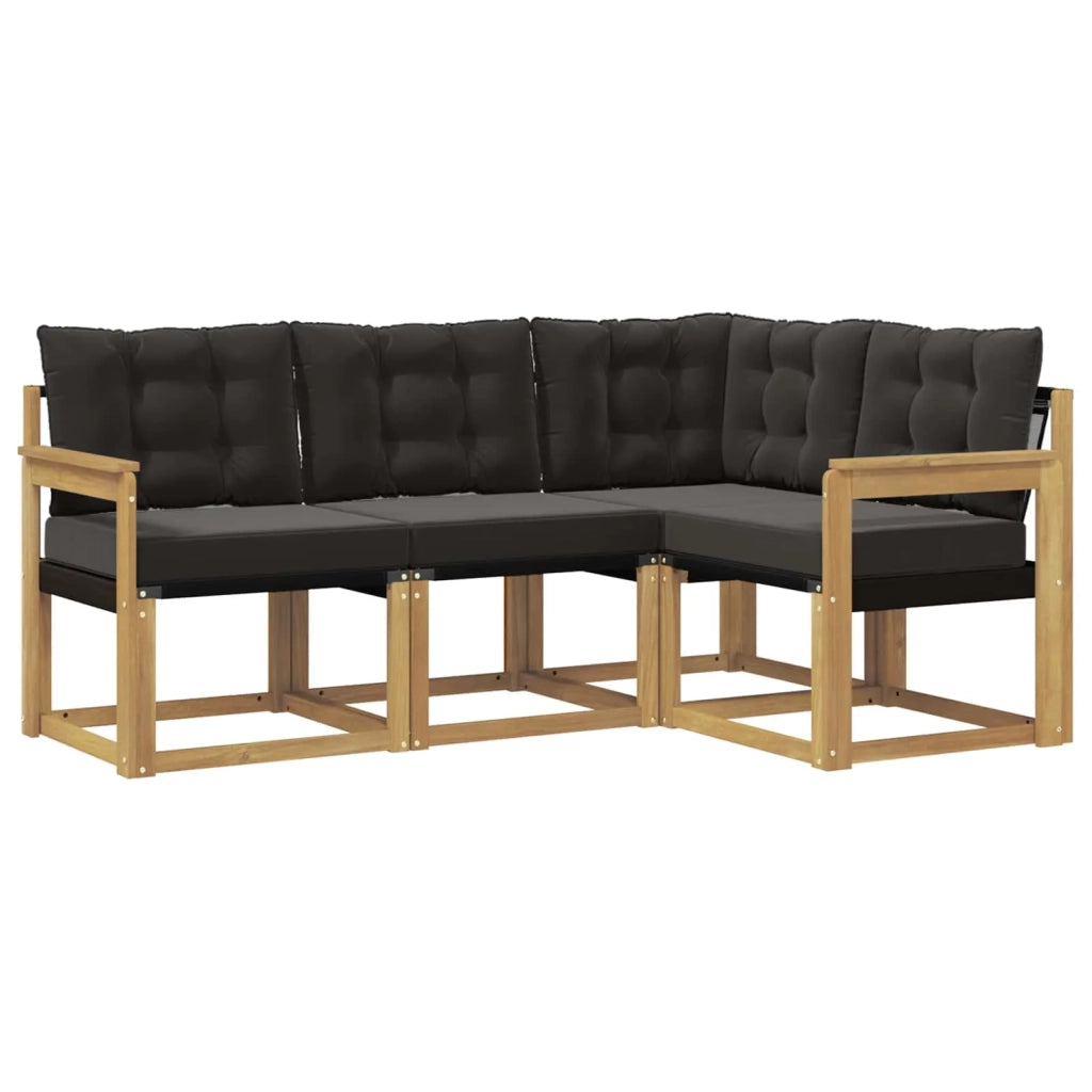 Set di divani da esterno 4 pz Bianco e Nero 3389422