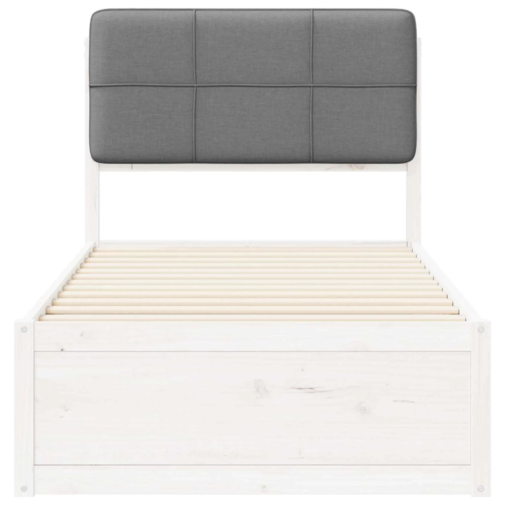 Letto con Testiera Rivestita-Struttura Letto con Testiera Grigio chiaro 90 x 190 cm 432276