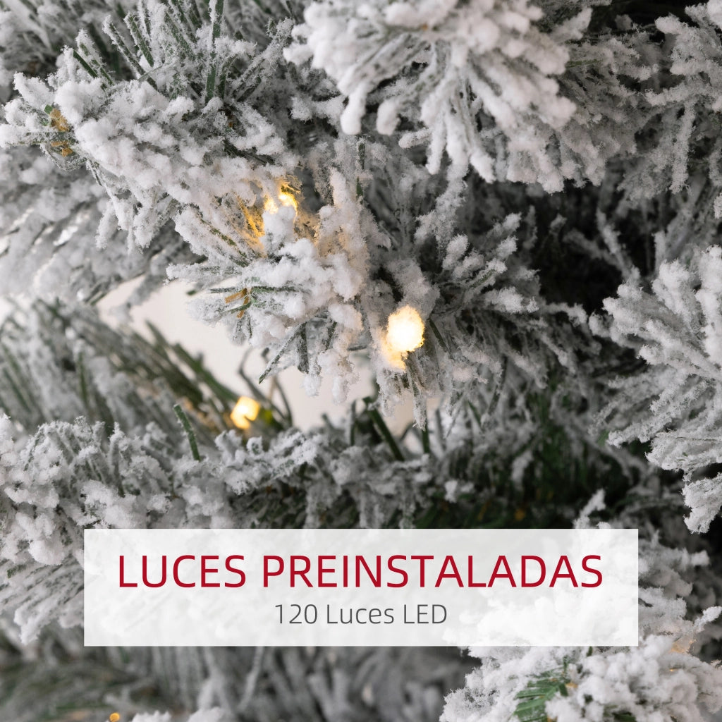 Albero di Natale Artificiale con Luci LED ¨C zephmum ¨C Verde e Bianco 150 cm