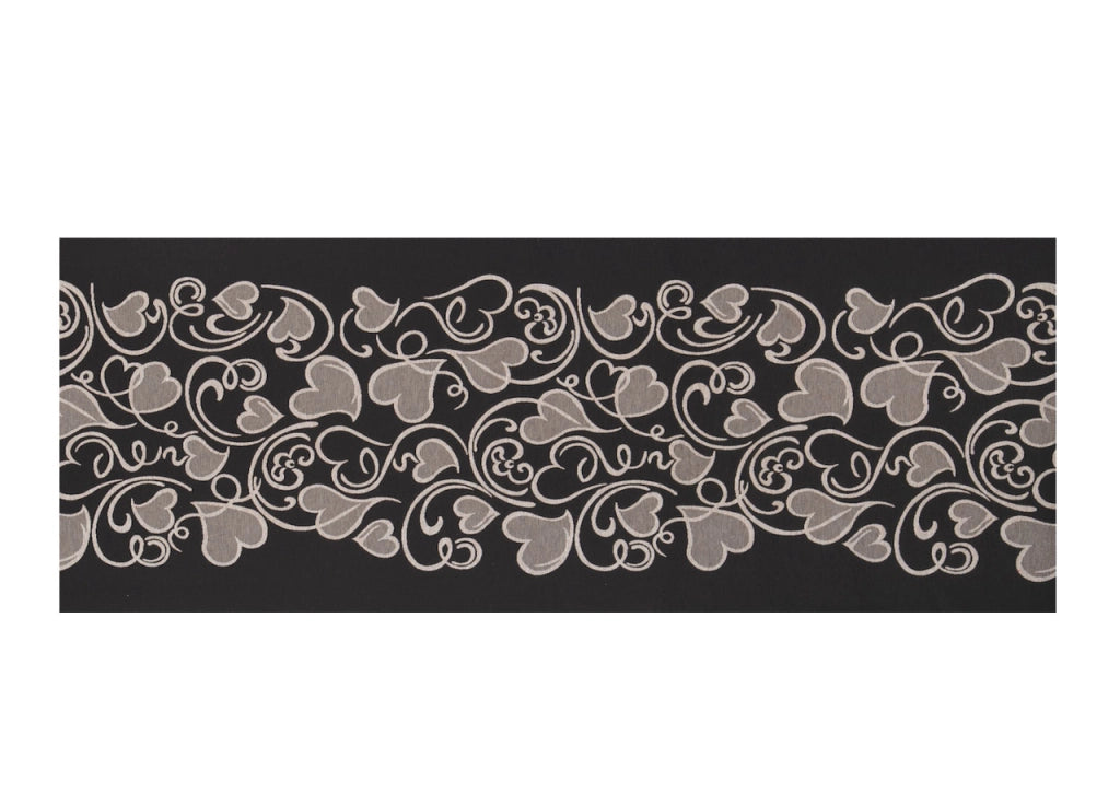 Tappeto Passatoia Tessuto Jacquard Linea Emozioni Disegno Amour Nero - 57x320 - Nero