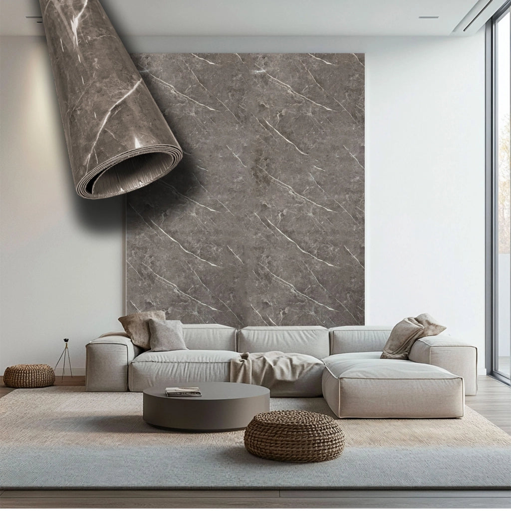 Rotolo da 3,6mq Rivestimento AUTOADESIVO in SXP thermo/acustico MARMO LUCIDO HI-RES 1200x3000x2,5mm HYDRO. Col. 57