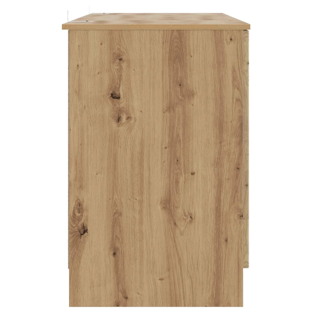 Scrivania | Tavolo da Ufficio con lo scaffale Rovere Artigianale 142,5 x 50 x 75 cm