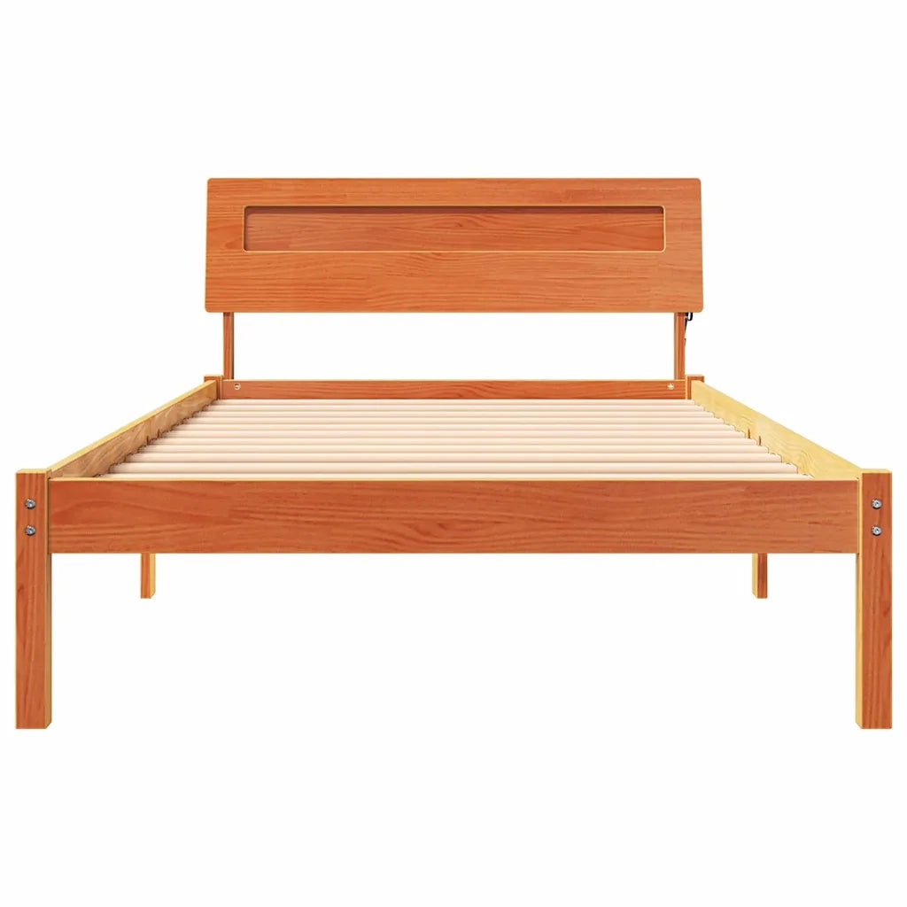 Struttura del letto-Giroletto Marrone cerato 75 x 190 cm Pino massello 779332