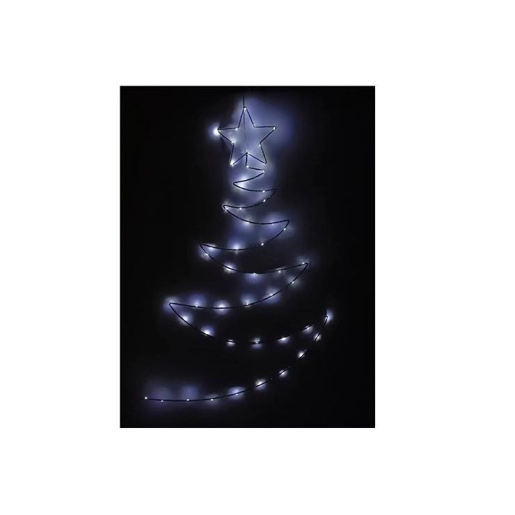 ALBERO STILIZZATO LUMINOSO LED 100CM 50LUCI BIANCO FREDDO PER DECORAZIONI NATALO