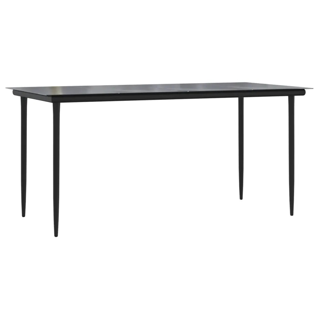 Set da Pranzo da Giardino 5 pz Nero con Cuscini in Polyrattan