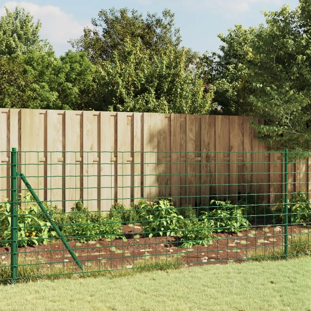 Recinzione da Giardino | Recinzione Metallica con Flangia Verde 1x10 m
