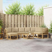 Set di divani da esterno con cuscino 9 pcs Bianco e Beige 3388072