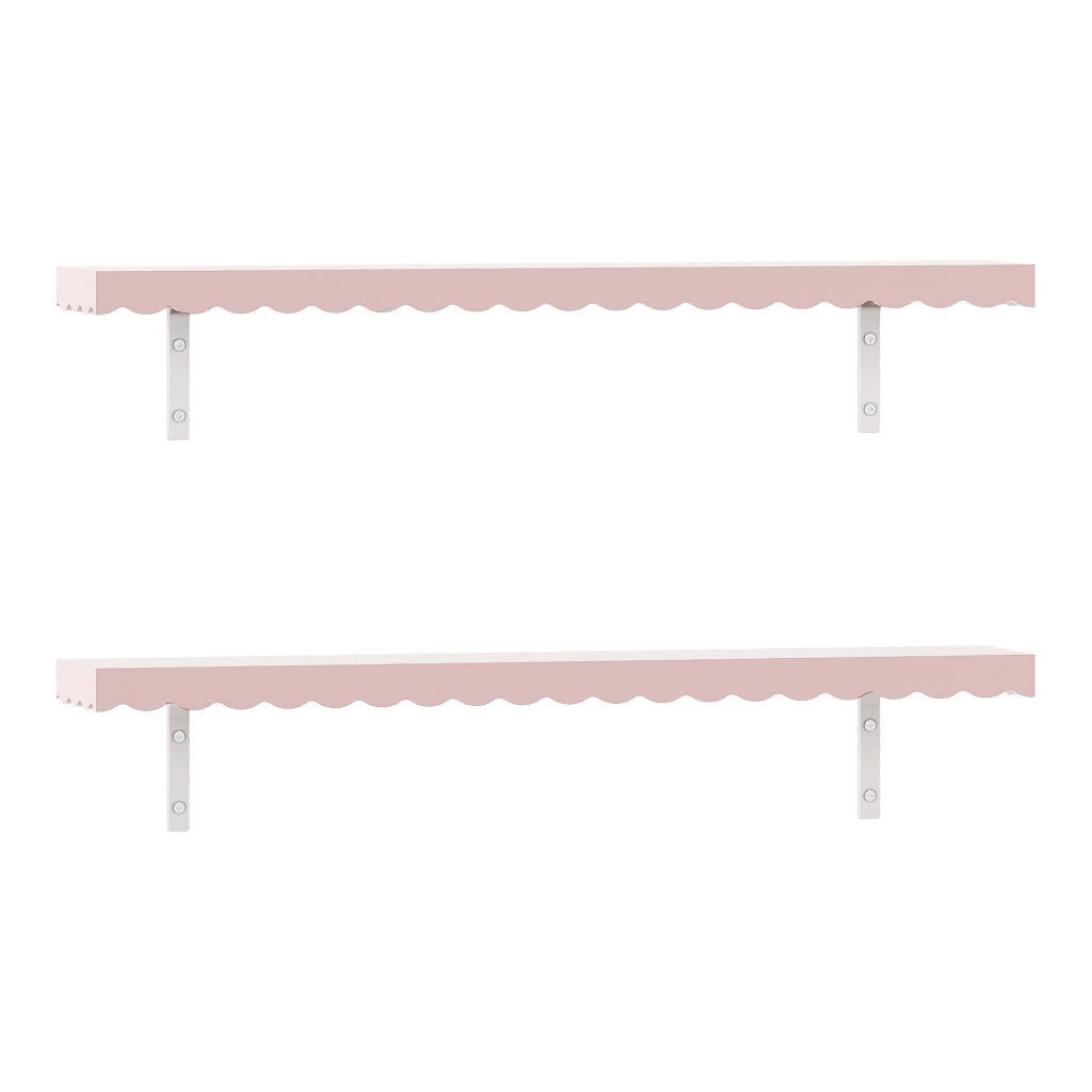 Set di 2 Mensole Vestnes 80 x 17 x 4 cm per Cameretta - Rosa [en.casa]
