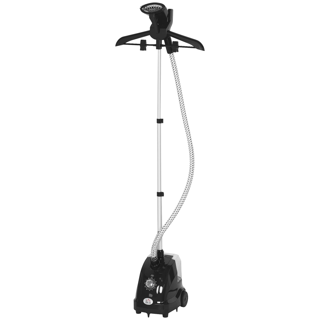 Stiratrice Verticale a Vapore da 1.4L con Asta Estendibile e 2 Rotelle, in ABS e PP, 26x21.5x29 cm, Nero