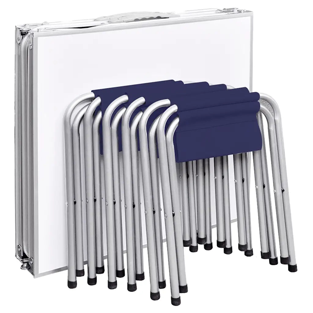Set Tavolo da Campeggio Pieghevole 6 Sedie Regolabili 180x60 cm CFW2069129