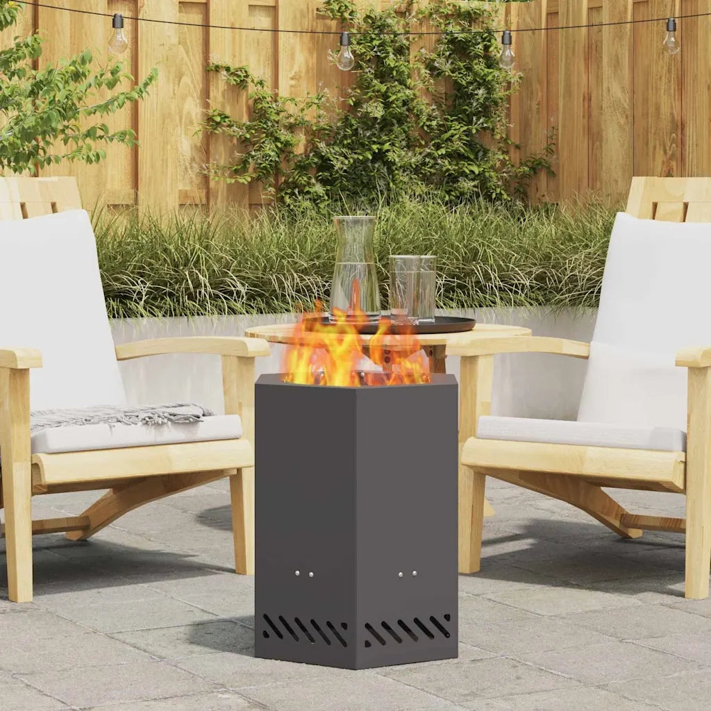 Focolare Senza Fumi Nero 38 x 38 x 51 cm Acciaio CFW5320573
