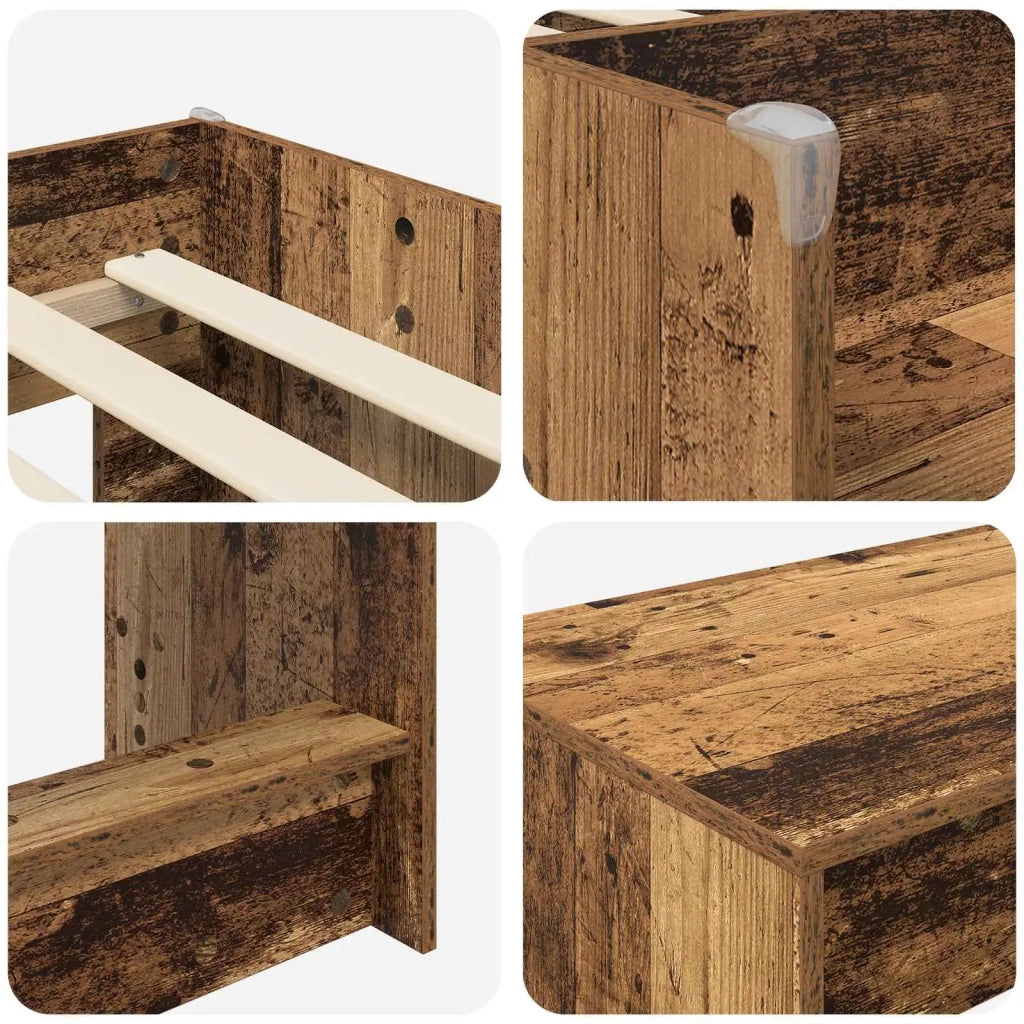 Letto alto per bambini con scrivania 2 pz Legno antico 3423484
