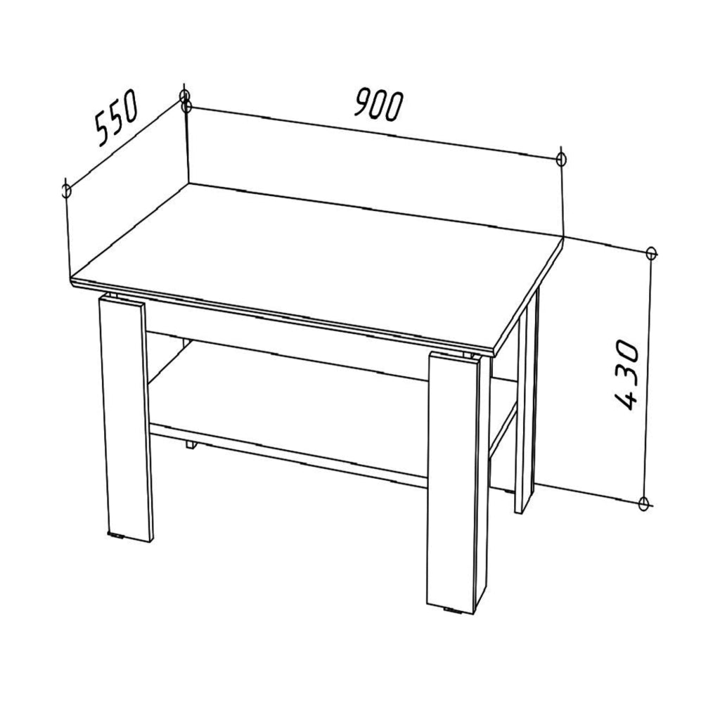Tavolino, Tavolo da caff? Sola - Rovere Wotan - Ripiano aggiuntivo - Larghezza 90 cm, Altezza 43 cm, Profondit? 55 cm