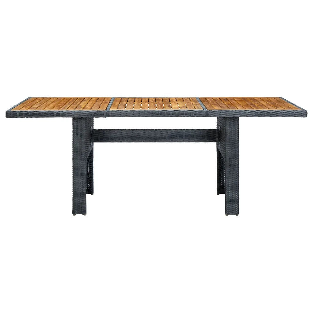 Set da Pranzo da Giardino 9pz e Cuscini Polyrattan Grigio Scuro 3060168