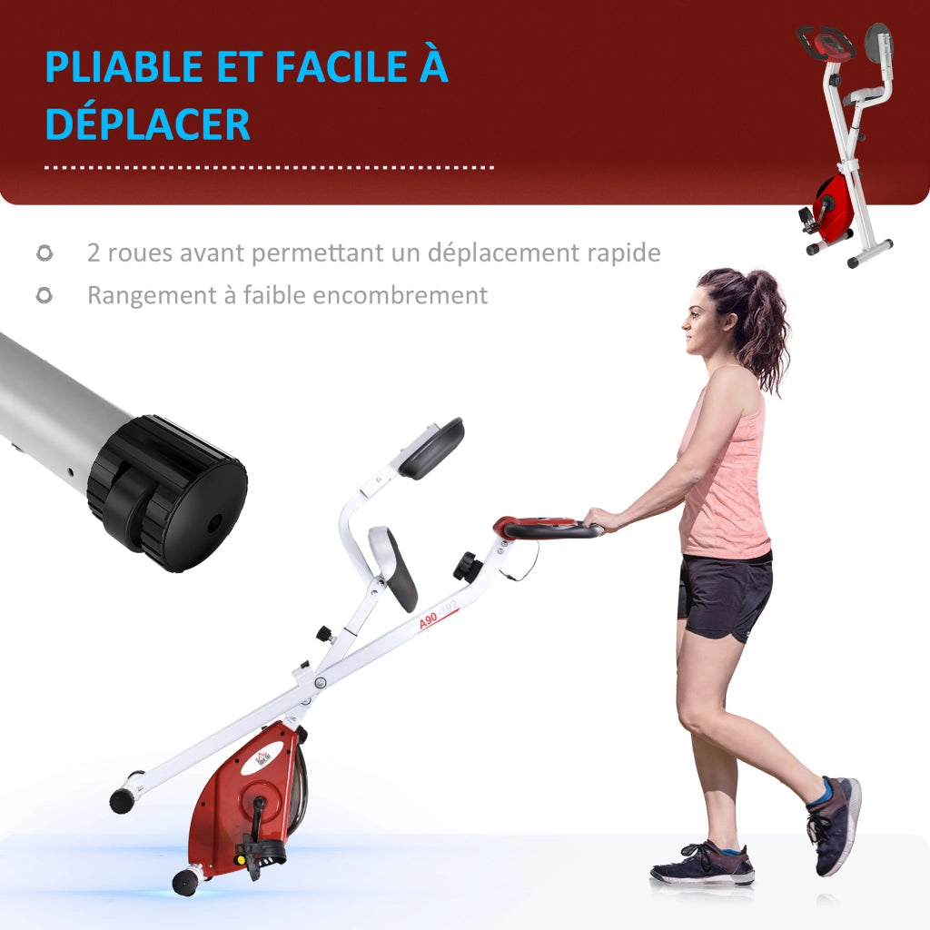 Cyclette pieghevole ¨C Xylo ¨C 8 livelli resistenza magnetica con schienale sedile regolabile display LCD rosso