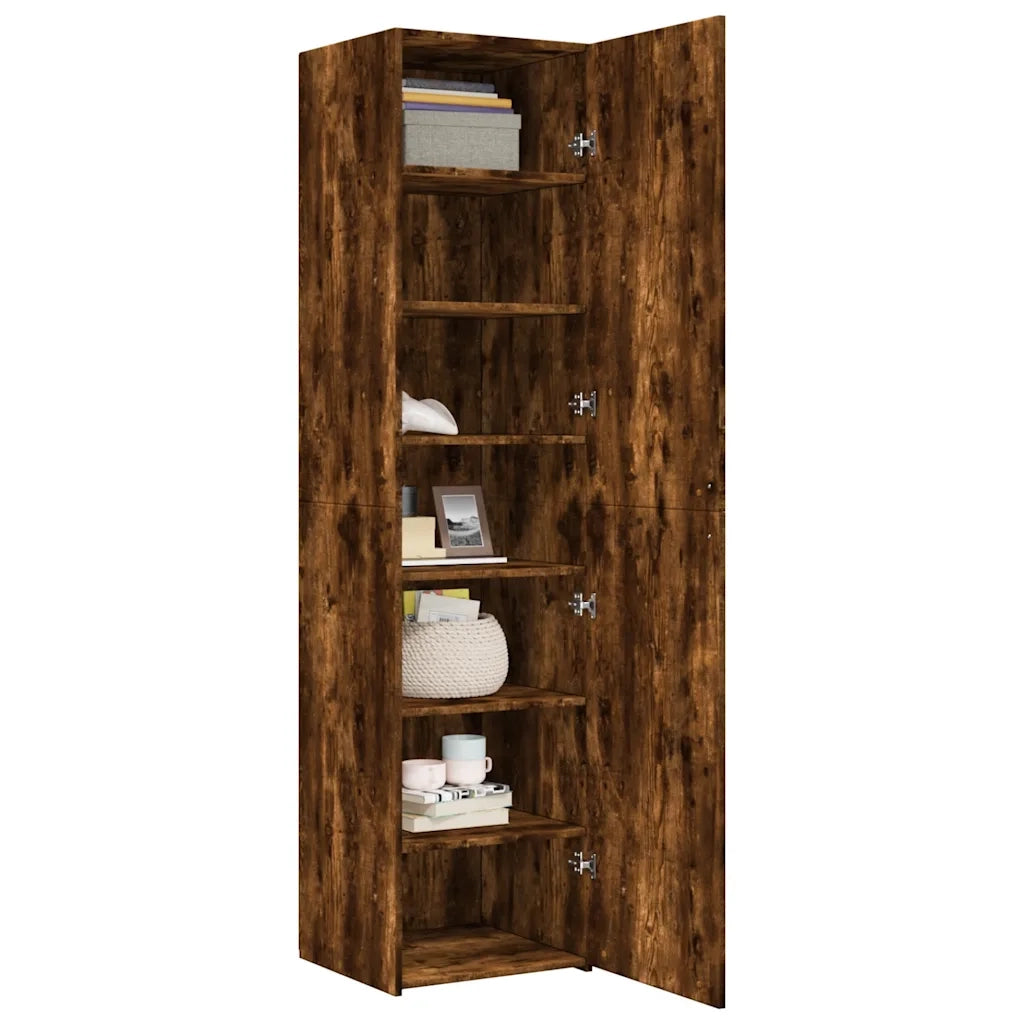 Credenza-Buffet-Armadio da cucina Rovere Fumo 45x42,5x185 cm in Legno Multistrato 916109