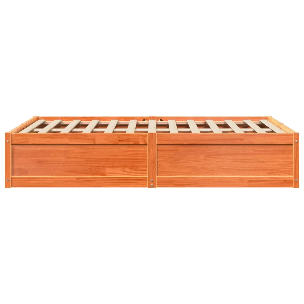 Letto senza Materasso Marrone Cera 120x200 cm in Legno di Pino