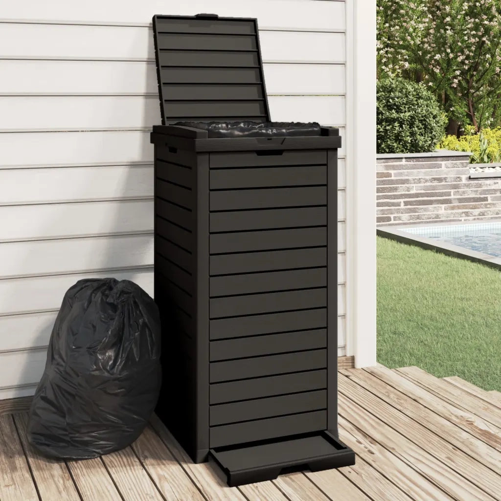 Cestino per Rifiuti da Esterno Nero 41x41x86 cm Polipropilene CFW8092816