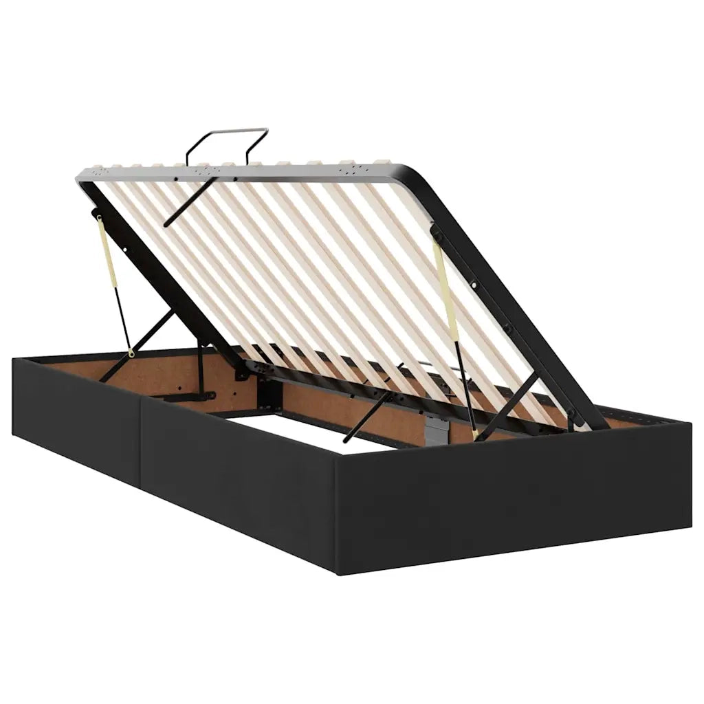 Letto con Contenitore con materasso Nero 90 x 200 cm