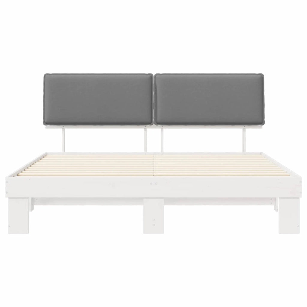 Letto con Testiera Rivestita-Struttura Letto con Testiera Grigio chiaro 200 x 200 cm 815949