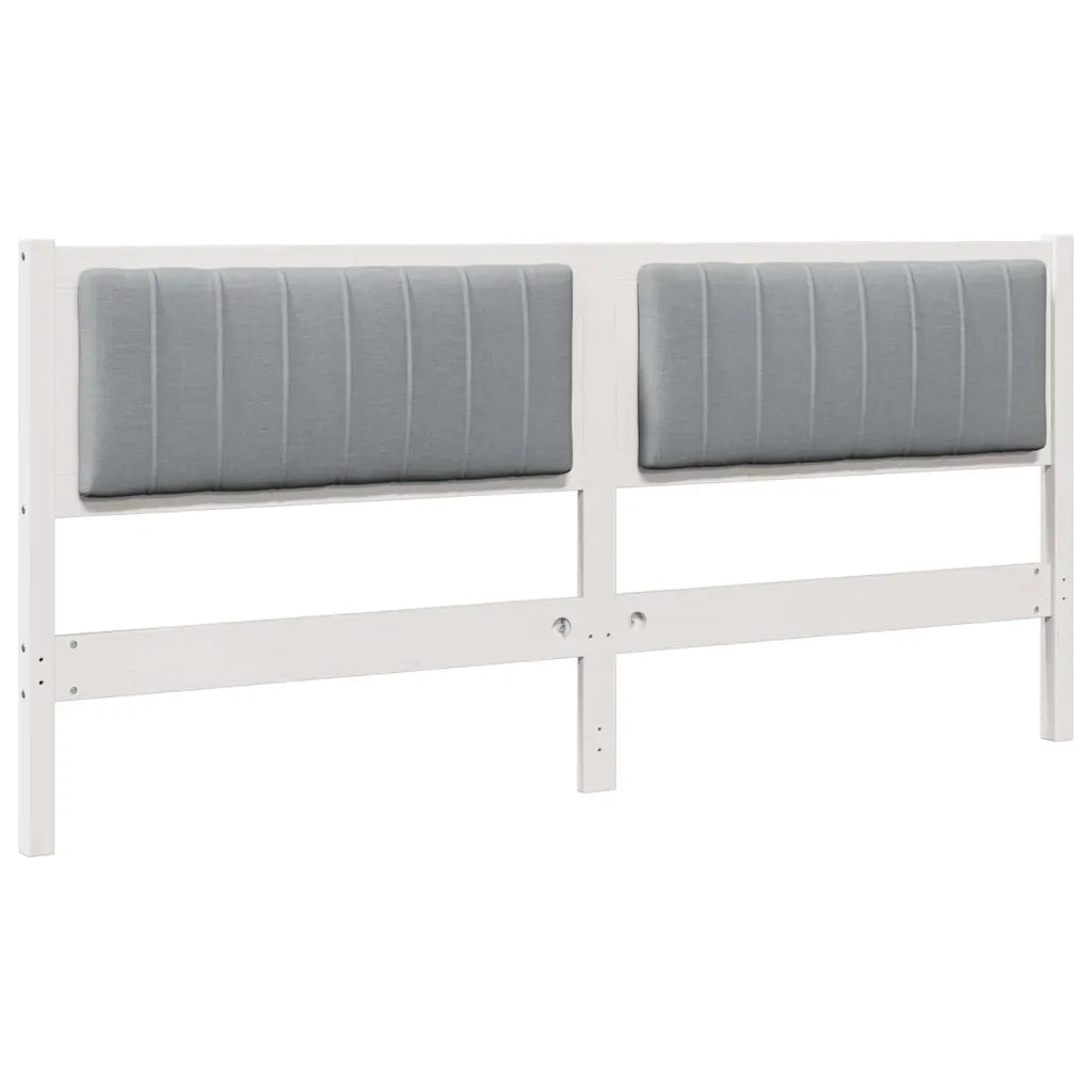 Testiera imbottita con testiera Bianco 180 cm Pino massello 879053