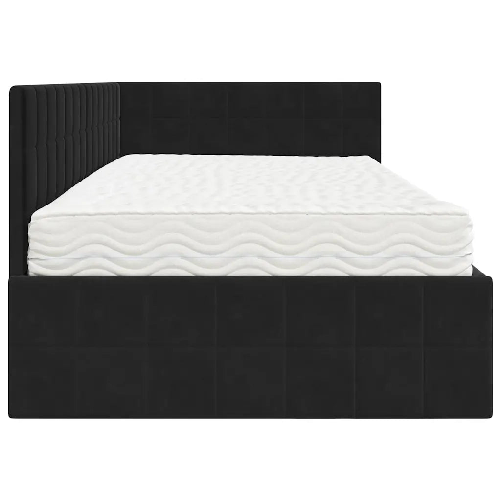 Struttura Letto Angolare con Materasso 2 pcs Nero Velluto 3393953