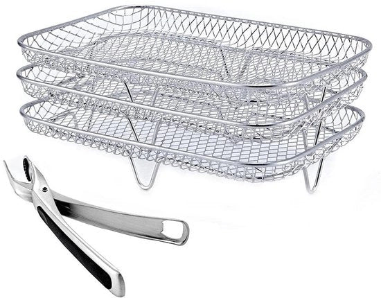 Fornitore di Aria - Dehydratore a 3 Livelli - Capacità di Secchezza Alimenti - Compatibile con DZ201/DZ100 - Realizzato in Acciaio Inossidabile - Resistentente alla Lavastoviglie - Dehydratore