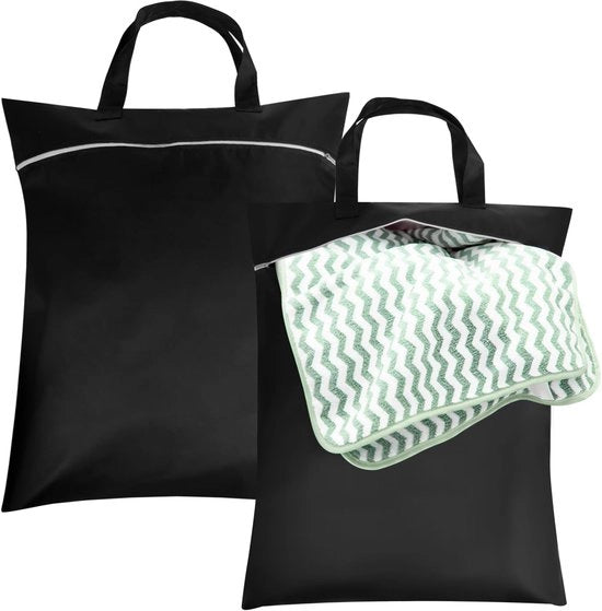 Set di 2 sacchi per asciugatrice, sacchi per asciugatrice con cerniera, 45×57 cm, impermeabili, riutilizzabili per bucato sporco, per costume da bagno, lenzuola da spiaggia e abbigliamento sportivo