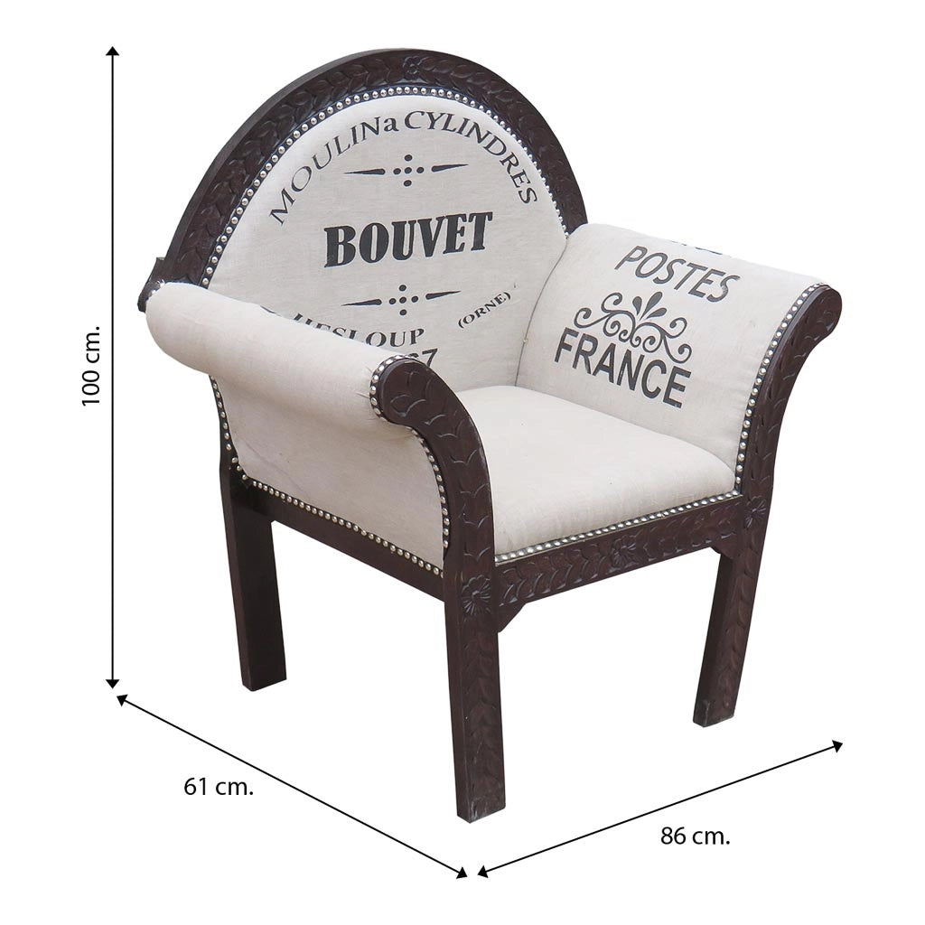 Poltrona imbottita bianca 89x61x100h