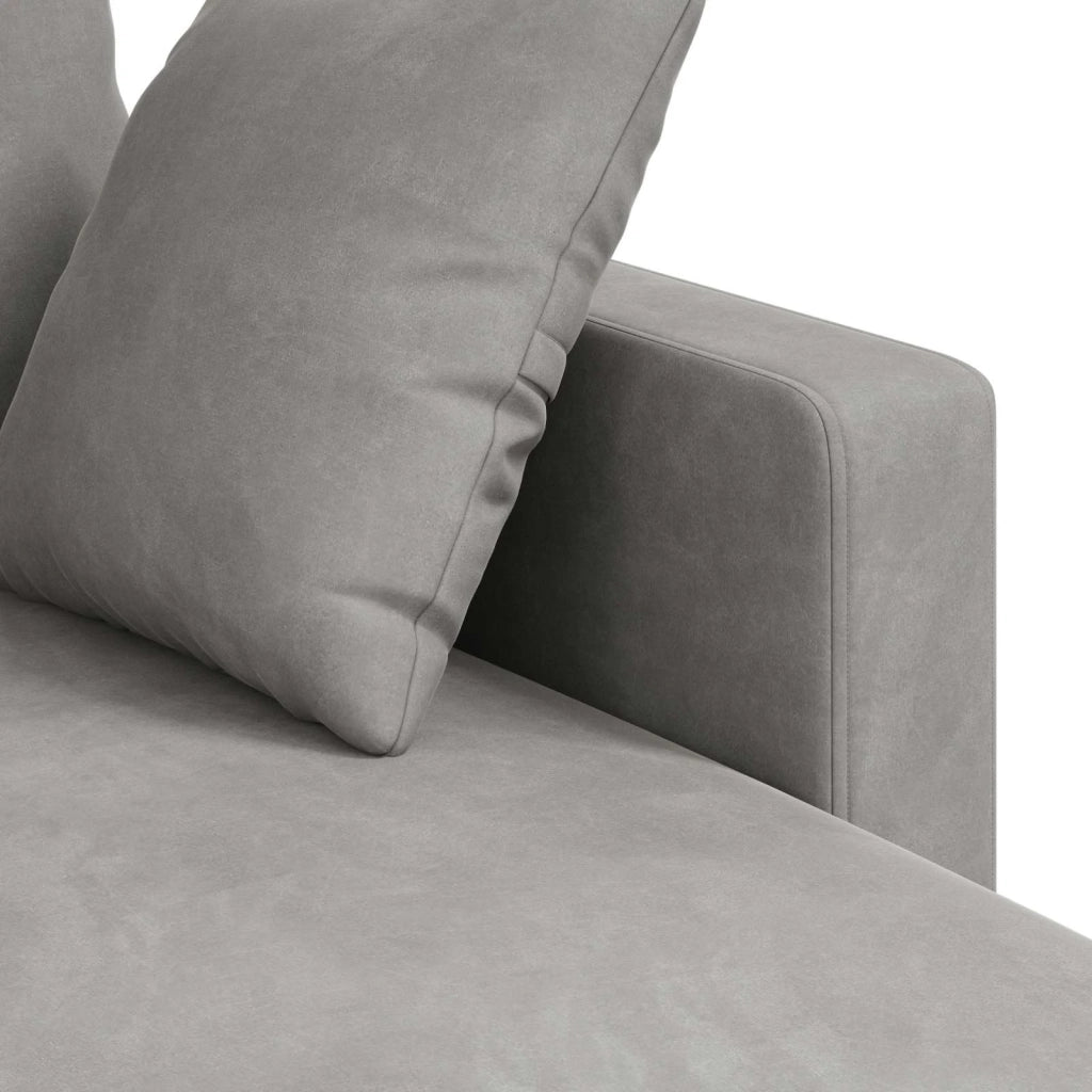 Divano Grigio chiaro 198 x 134 x 80 cm Velluto 42024458