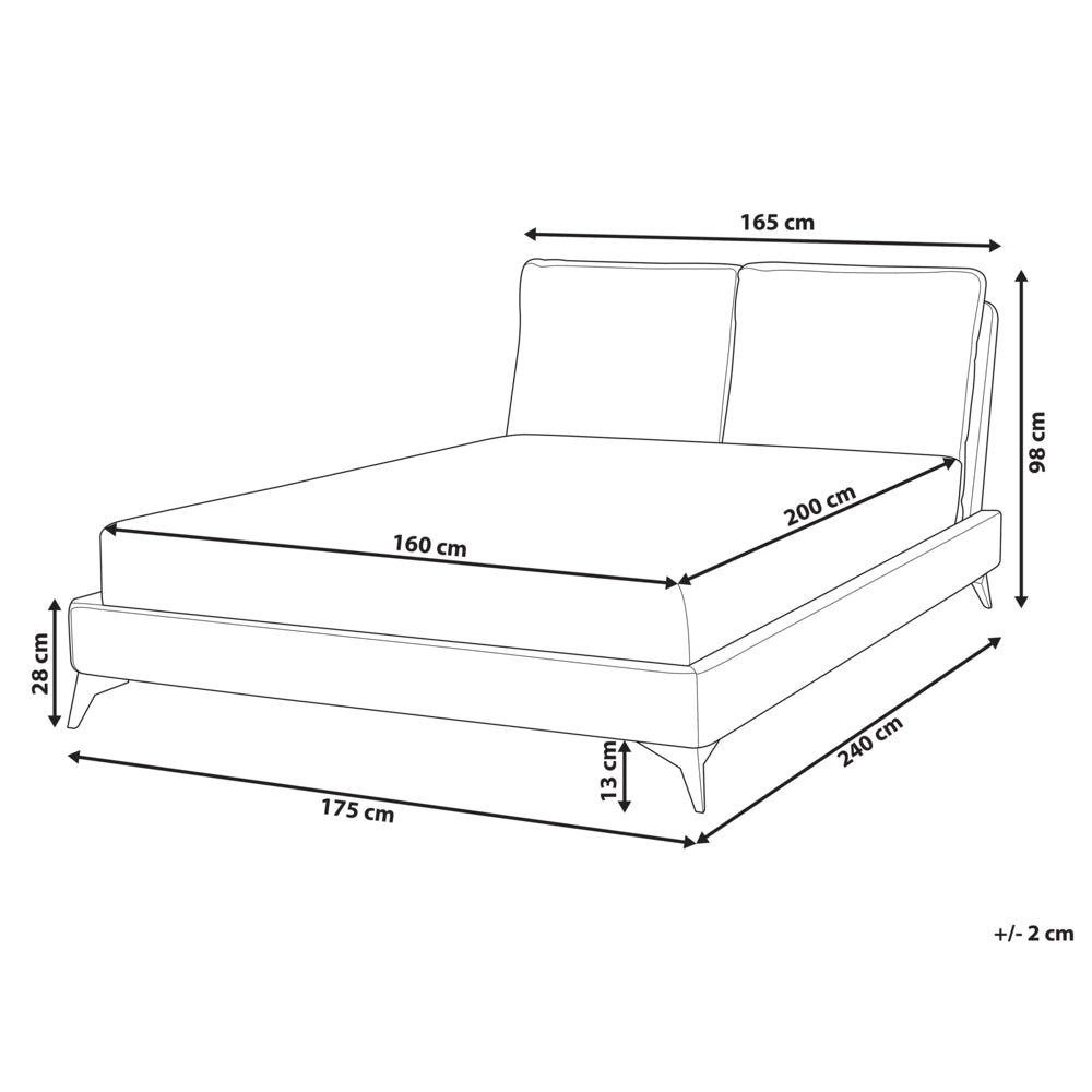 Letto imbottito moderno in velluto arancione 160 x 200 cm
