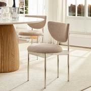 Sedia da pranzo Lunar - Xylo - 54x47x76 cm - Beige/Kaki - Struttura metallica nera senza braccioli