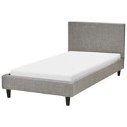 Letto singolo in Velluto grigio chiaro con rete a doghe 90 x 200 cm stile contemporaneo