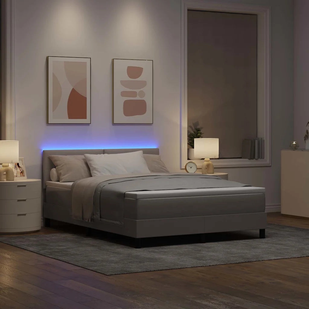Letto a molle con materasso con led Talpa 160 x 200 cm Tessuto