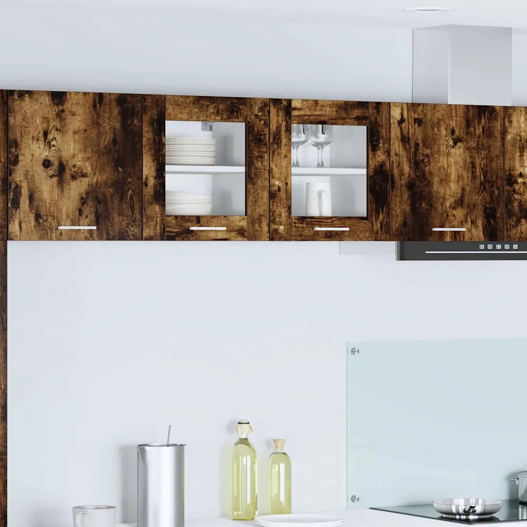 Armadio pensile | Mobile da Cucina con porta 2 pz Rovere fum¨¦ 40 x 31 x 40 cm