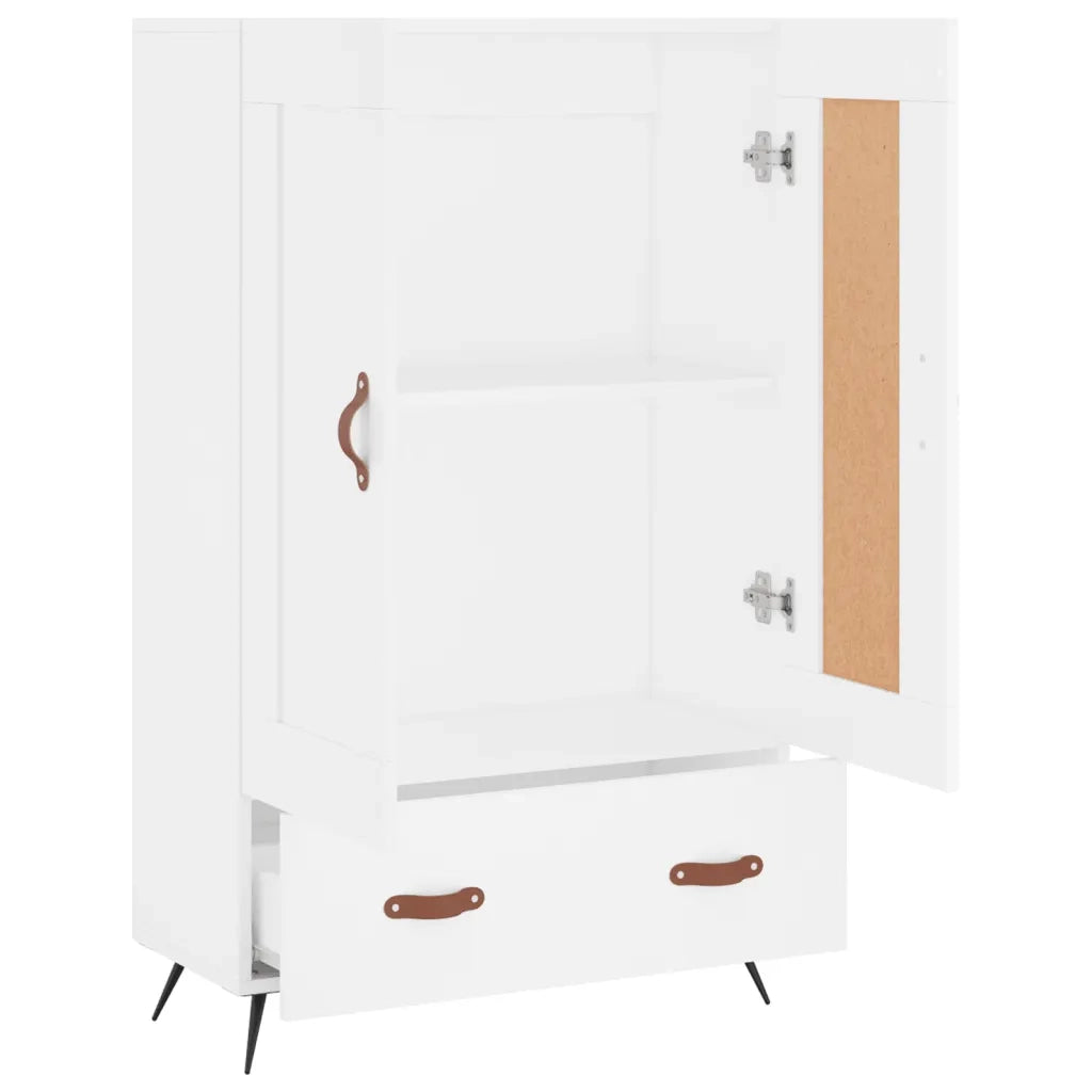 Credenza-Buffet-Armadio da cucina Bianca 69,5x31x115 cm in Legno Multistrato 974266