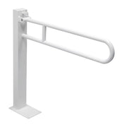 Barra di sostegno ribaltabile a colonna per disabili 65 cm in acciaio bianco con porta rotolo
