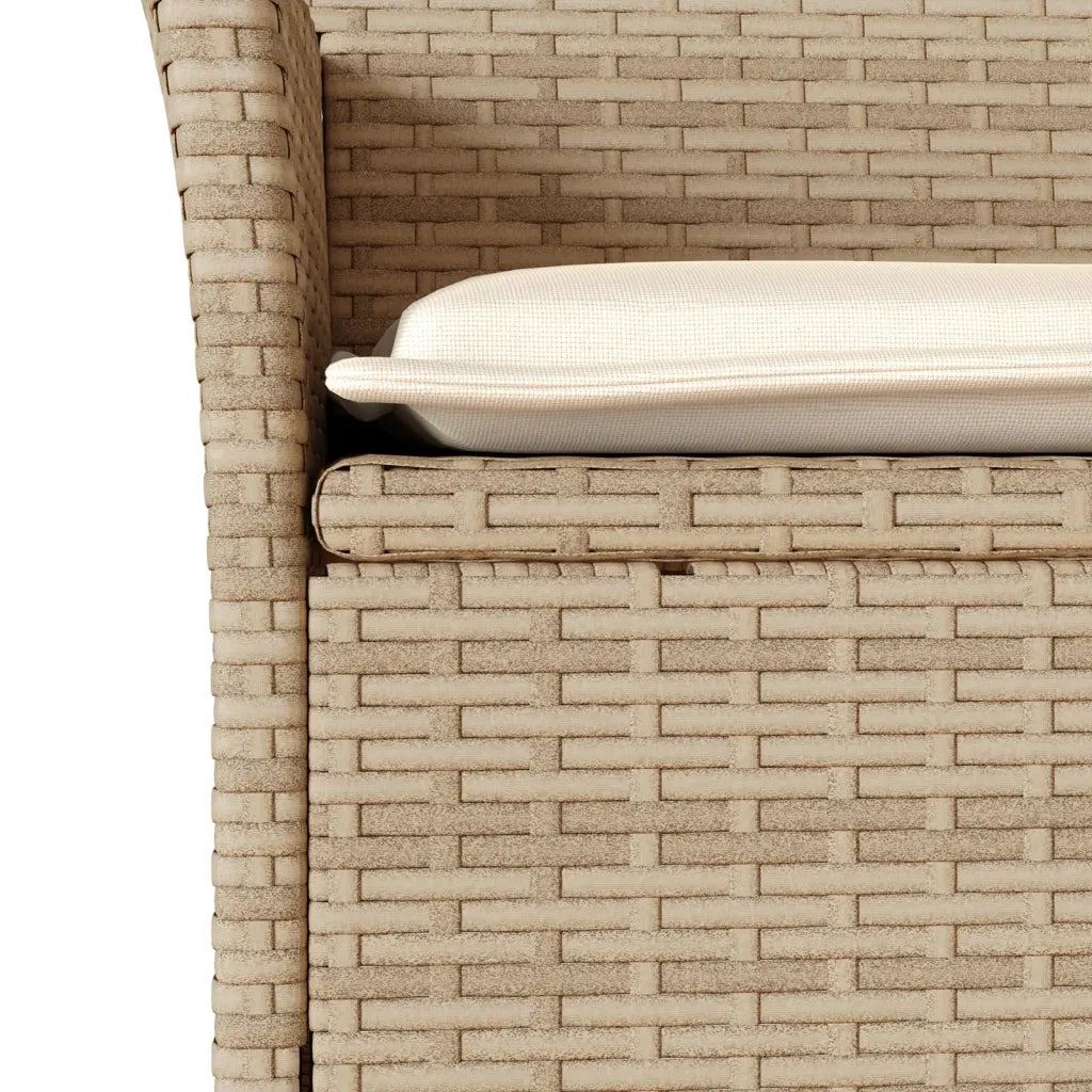 Set da Pranzo da Giardino 9 pz con Cuscini Polyrattan e Vetro 3278662