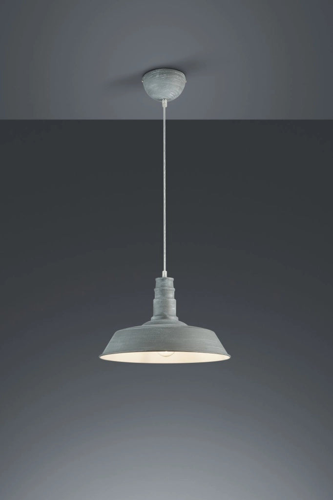 WILL SOSPENSIONE PAGODA METALLO EFFETTO CEMENTO D. 36CM 1 LUCE ATTACCO E27