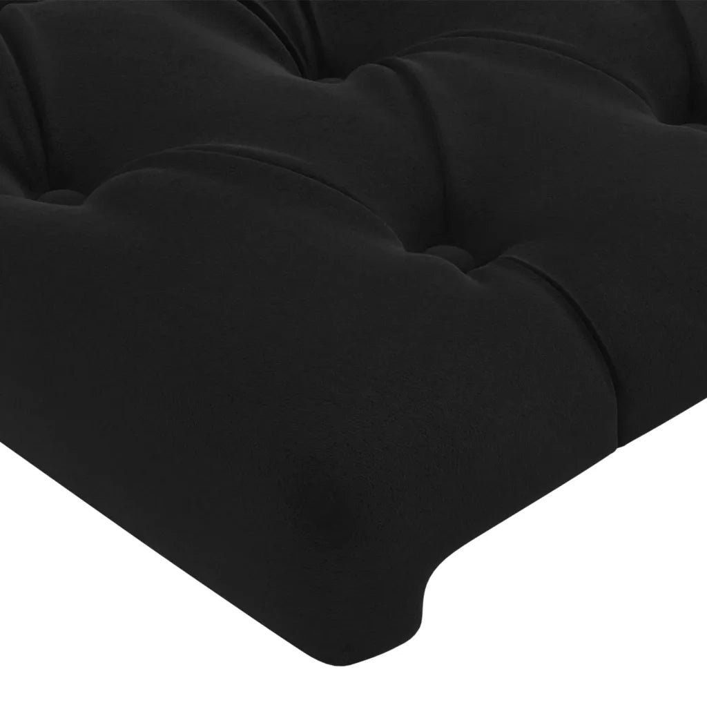 Testiera | Testata ad Orecchio Nera 103x16x78/88 cm in Velluto