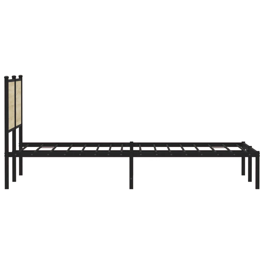 Letto matrimoniale | Letto per adulti | Giroletto senza Materaso in Metallo Rovere Sonoma 140x200 cm