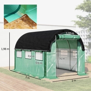 SERRA Tunnel 3 x 2 x 2 m Verde in plastica