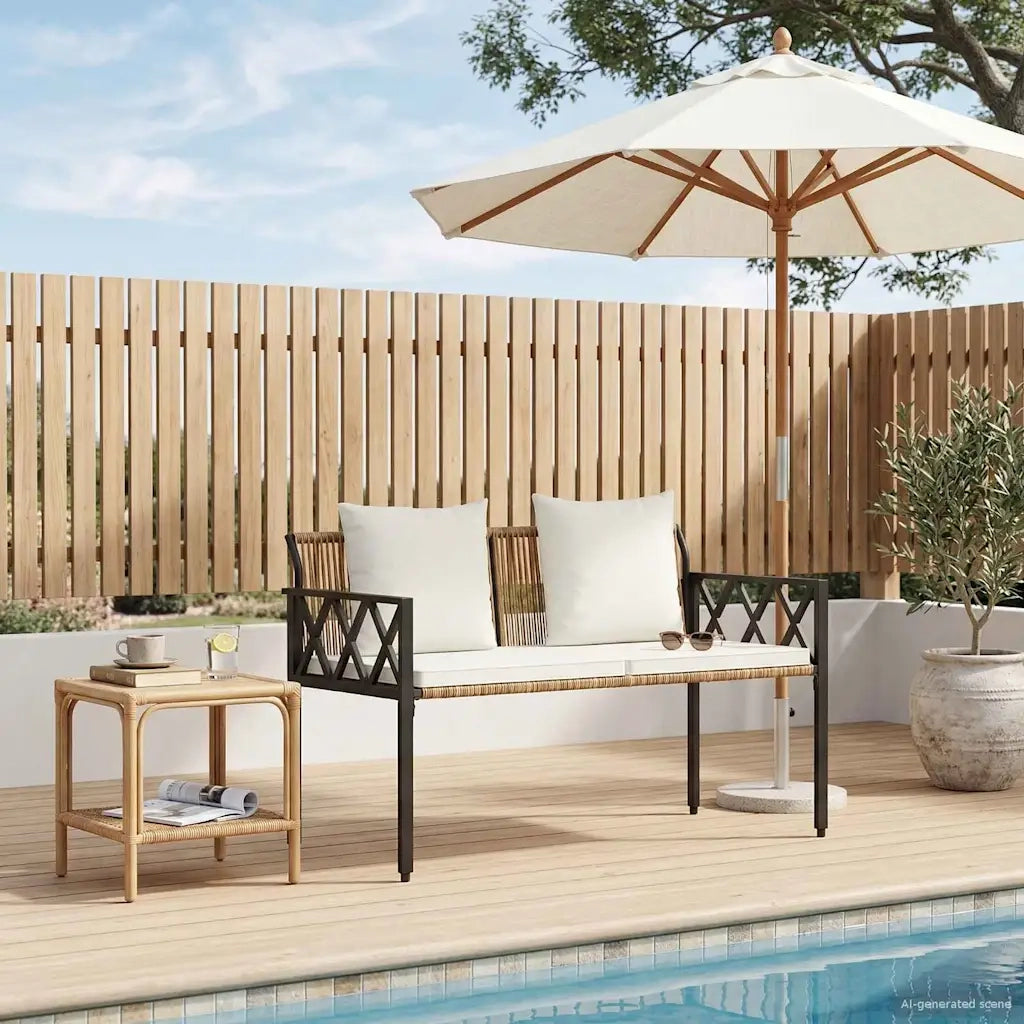 Panchine da esterno 2 -Seater 116 x 56 x 75 cm polyrattan 42025354