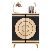 Mobile scarpiera con 2 Ante e ripiani interni; per ingresso; in MDF; 76 × 37 × 98.5 cm; Nero