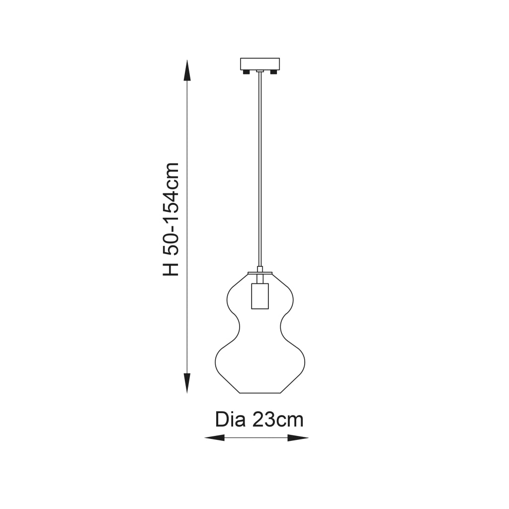 Lampada a sospensione vetro champagne ottone E27 Endon