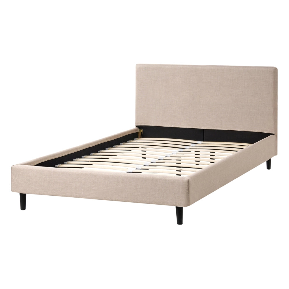 Rivestimento telaio letto in Tessuto nero Poliestere Lavabile beige 120 x 200 cm Sfoderabile Lavabile