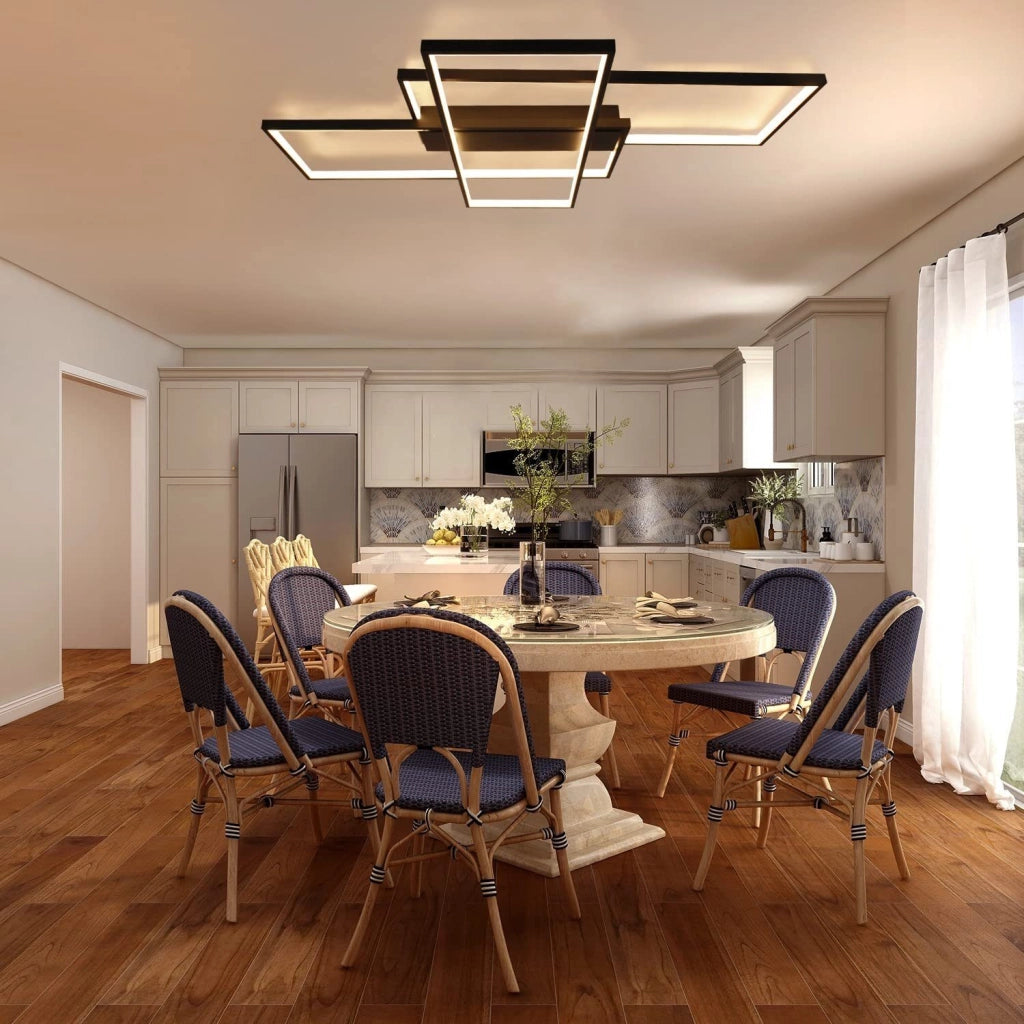 ZMH Lampada da soffitto LED moderna geometrica rettangolare 100cm per soggiorno camera