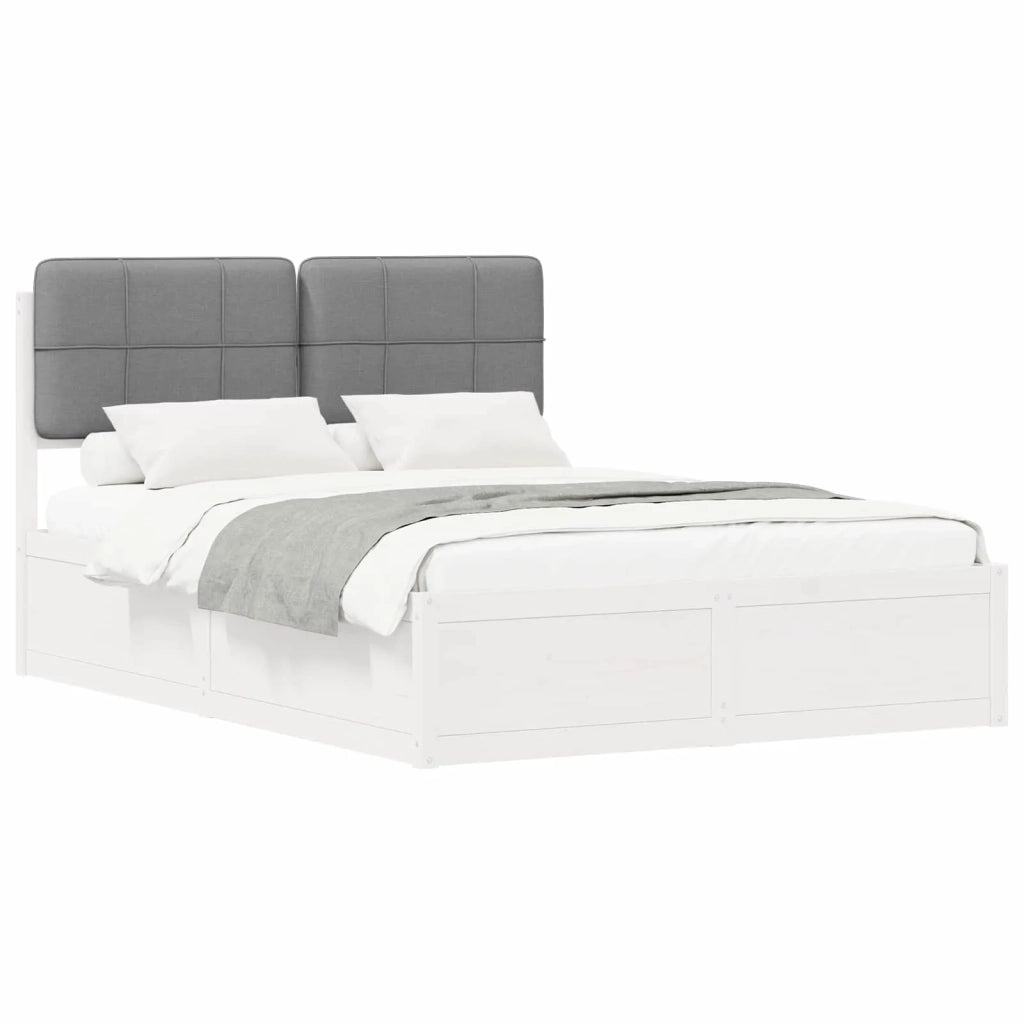 Letto con Testiera Rivestita-Struttura Letto con Testiera Grigio chiaro 140 x 190 cm 940501